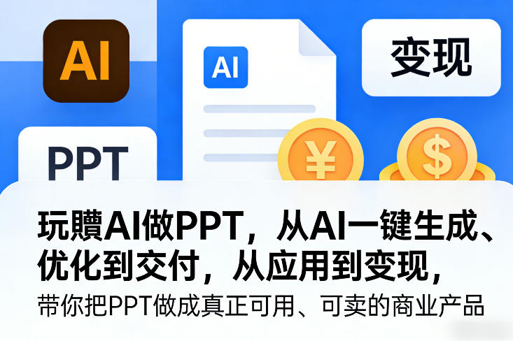 玩賺AI做PPT,从AI一键生成、优化到交付,从应用到变现,带你把PPT做成真正可用、可卖的商业产品(更新0513)-2爱1学习资源网-伴学无忧