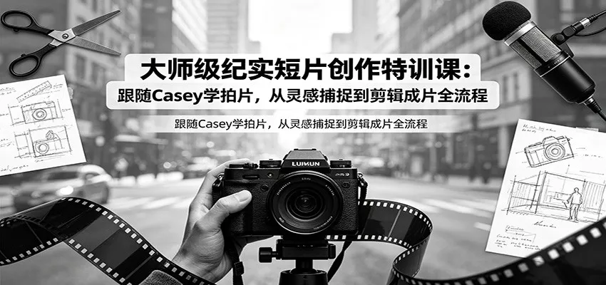 大师级纪实短片创作特训课:跟随Casey学拍片,从灵感捕捉到剪辑成片全流程-2爱1学习资源网-伴学无忧
