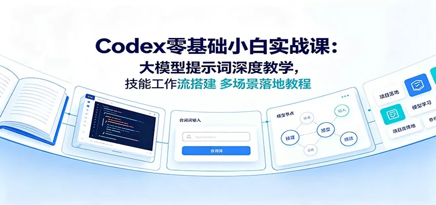 Codex零基础小白实战课:大模型提示词深度教学,技能工作流搭建多场景落地教程-2爱1学习资源网-伴学无忧